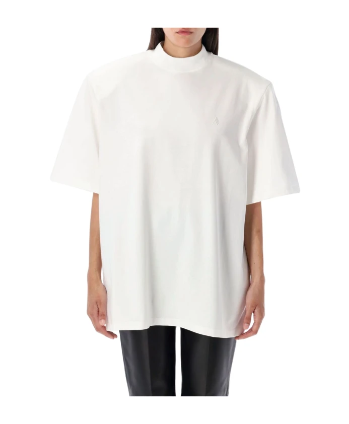 

Классическая белая футболка с высоким воротником The Attico, белый