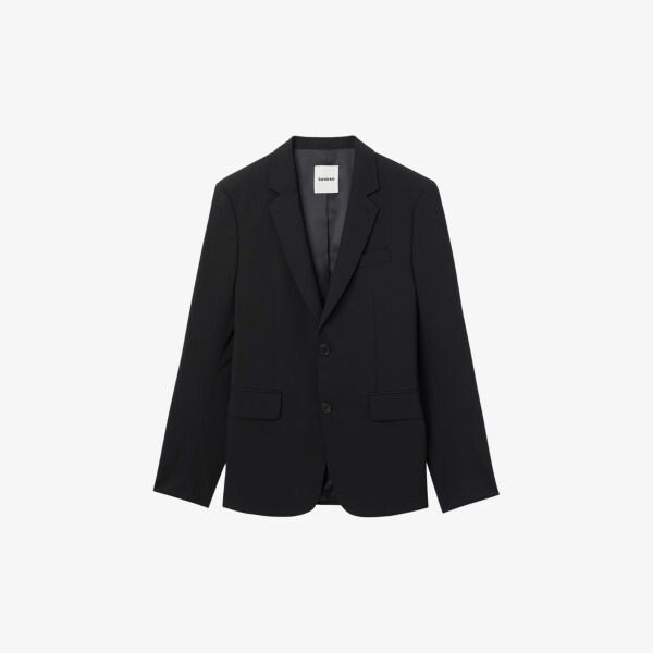 

Однобортный жакет из натуральной шерсти Sandro, цвет noir / gris