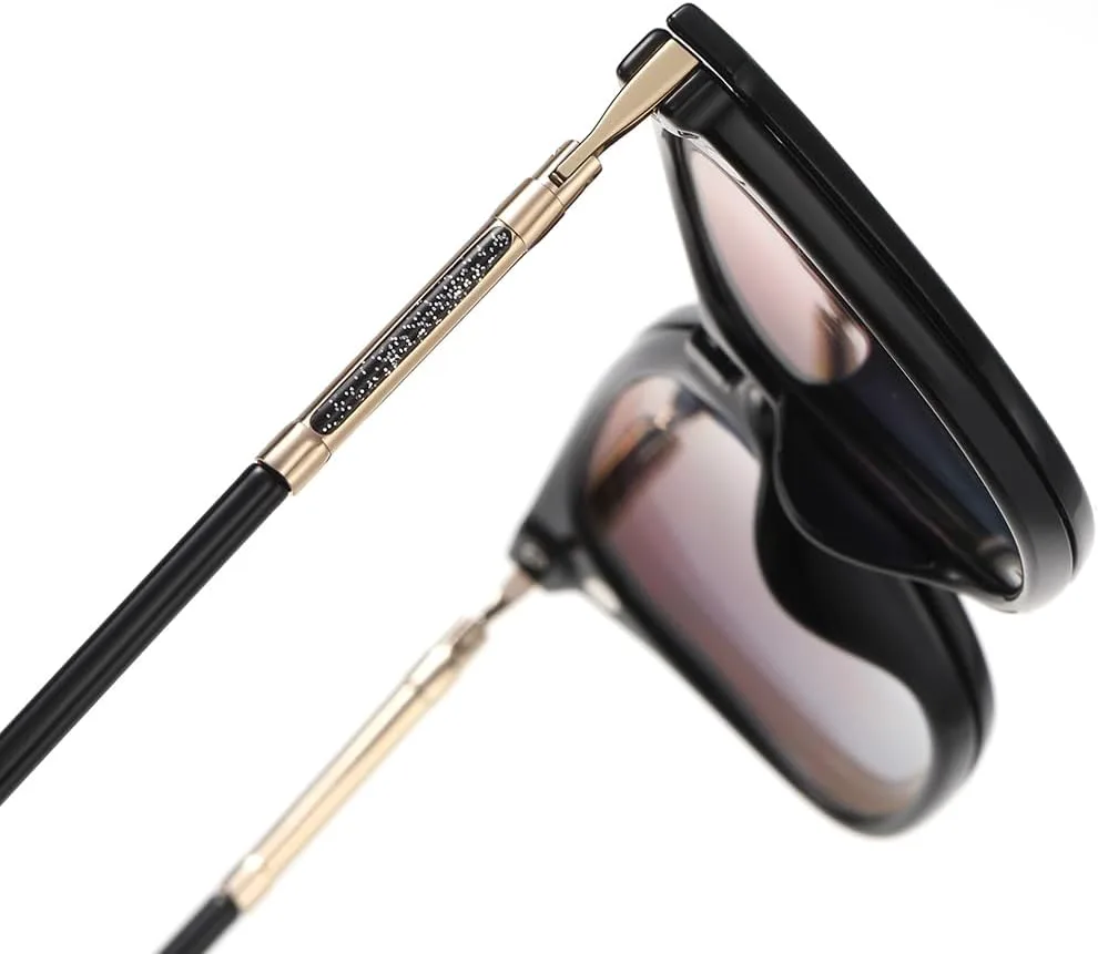 

Женские солнцезащитные очки Tr90 с магнитным креплением, поляризованные, с защитой от УФ-излучения UV400, в форме «кошачьего глаза» weiyuchen, Leopard With Brown