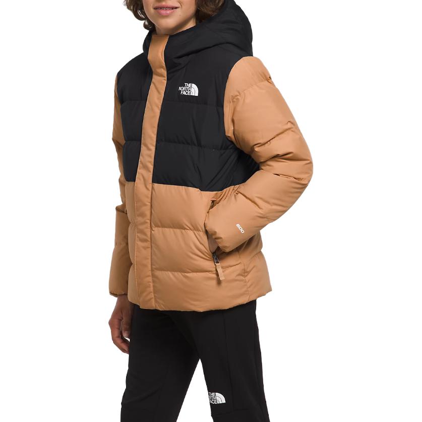 Парка Almond Butter детская THE NORTH FACE, коричневый/черный — фото 4