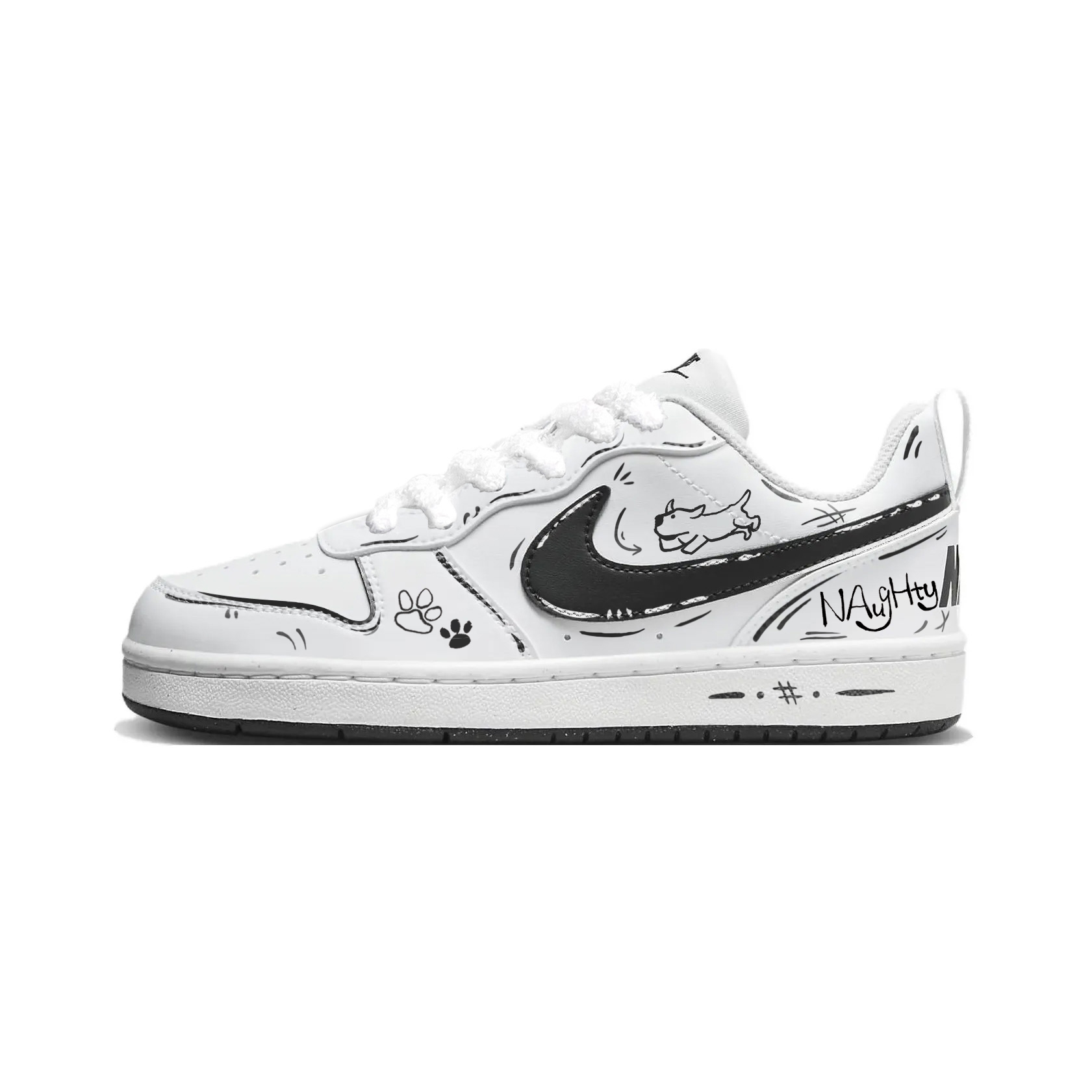 

Nike Court Borough Naughty Dog низкие скейтерские кроссовки Black детские