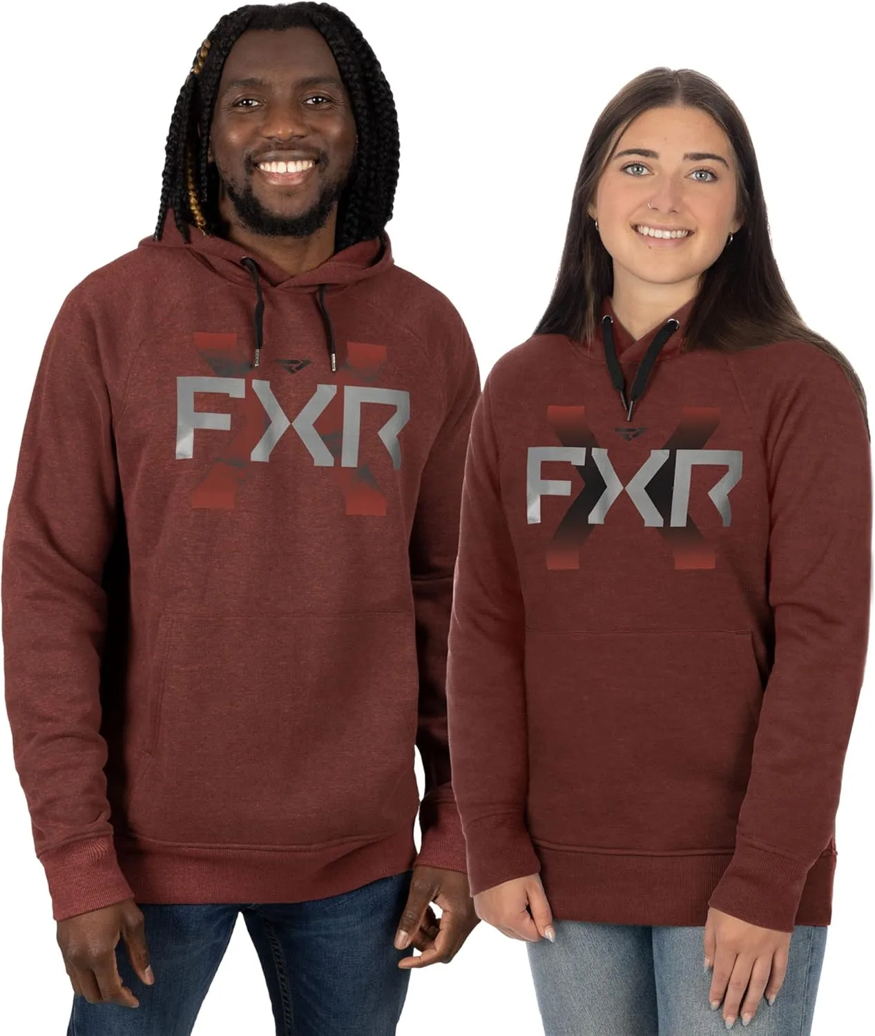 

Толстовка FXR Victory с капюшоном Rust Heather/Grey с длинным рукавом и карманом для телефона