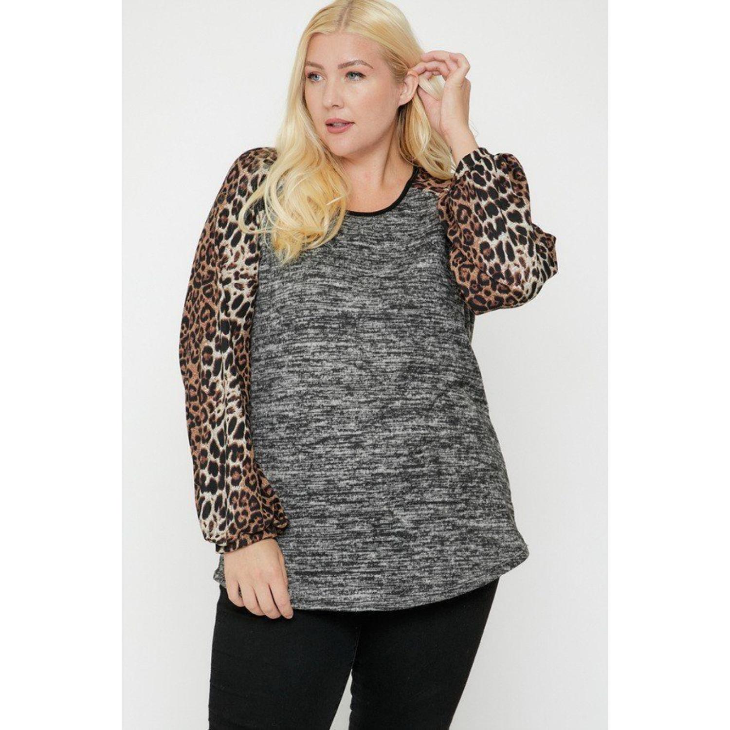 

Двухцветный топ FASHNZFAB, цвет charcoal/brown cheetah