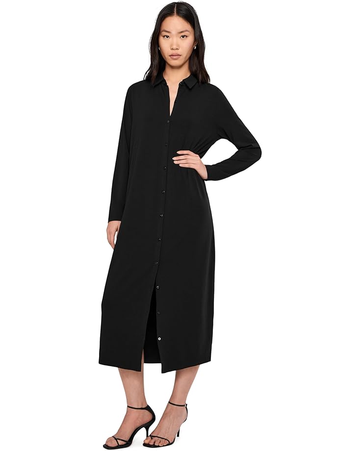 

Женское платье Eileen Fisher Stretch Jersey Knit Classic Collar, Black