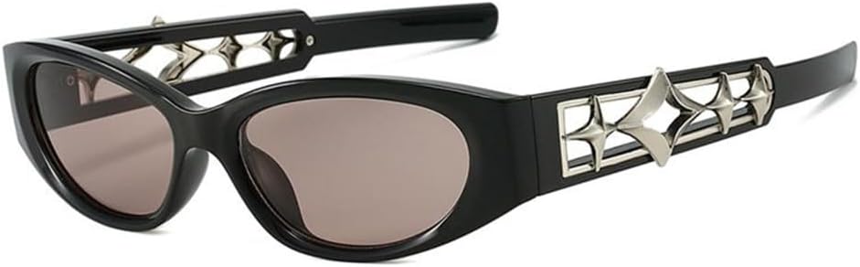 

Солнцезащитные очки «кошачий глаз» в тонкой оправе для женщин, роскошные солнцезащитные очки для мужчин, футуристические солнцезащитные очки в форме звезд TYUVIVO, C2blackbrown