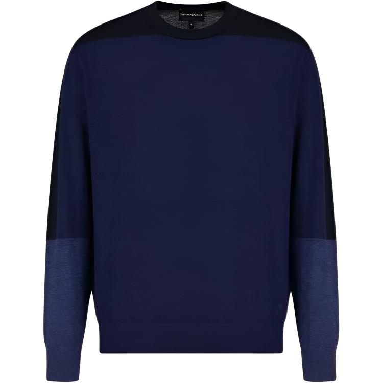 

Джемпер с круглым вырезом в стиле колор-блок EMPORIO ARMANI, Marine Blue
