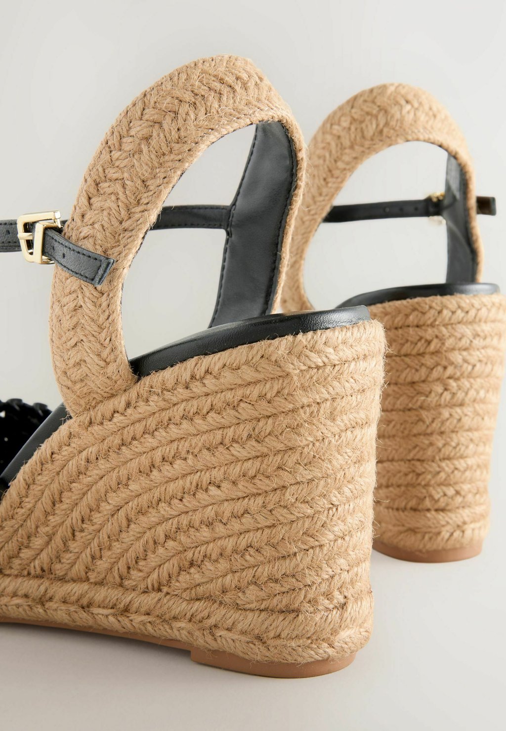 Эспадрильи REGULAR FIT - FOREVER COMFORT ROUND TOE WEAVE DETAIL - Wedge sandals Next, черный — фото 3