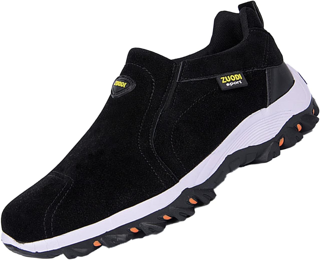 

Мужские замшевые водонепроницаемые походные кроссовки Keilinia, легкие кроссовки с поддержкой свода стопы, низкие, нескользящие, без шнурков, черный