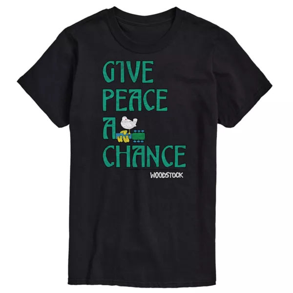 

Мужская футболка Woodstock с принтом "Дайте миру шанс" Licensed Character, черный