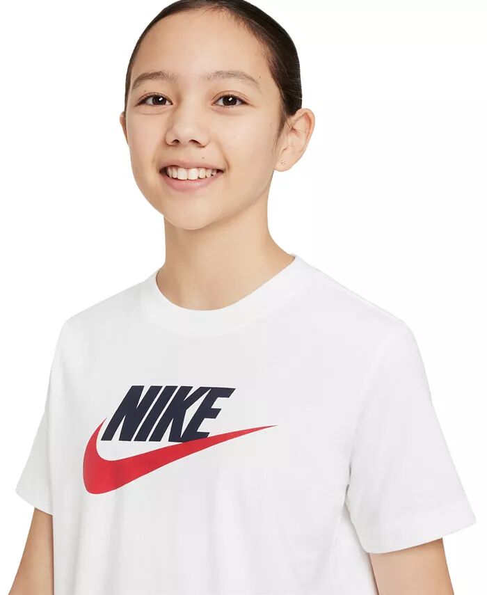 Футболка с графическим логотипом Big Kids Sportswear Nike, белый — фото 3