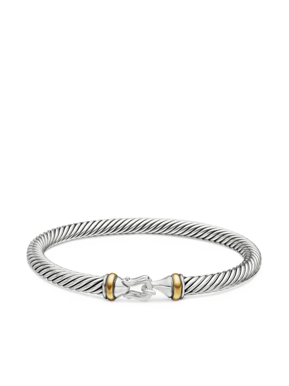 

Браслет Buckle Classic Cable из серебра и желтого золота (5 мм) David Yurman, серебяный