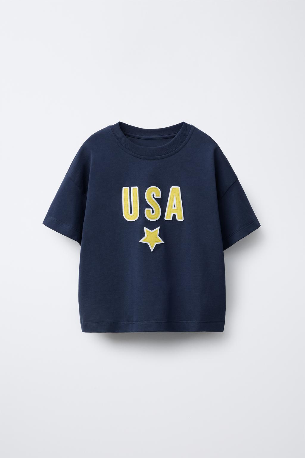 

Футболка с нашивкой ZARA, синий