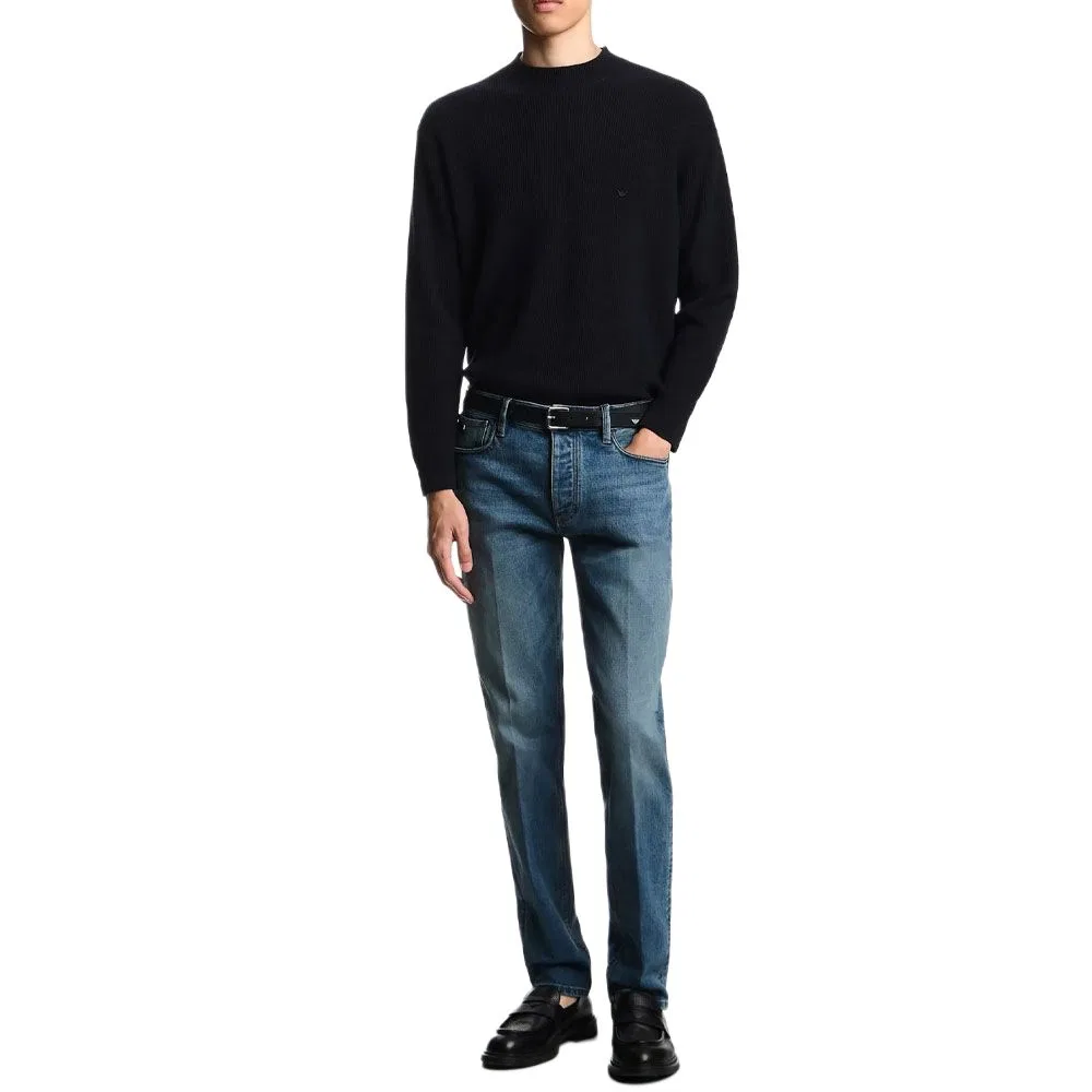 Джинсы J75 Slim fit Stone washed Stretch denim EMPORIO ARMANI, Light Blue — фото 2
