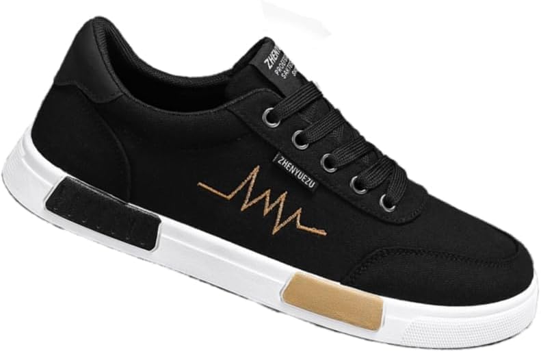 

Мужские повседневные модные кроссовки Hhhchpm большого размера - простые стильные тканевые туфли с прочной подошвой, не скользящей, черный