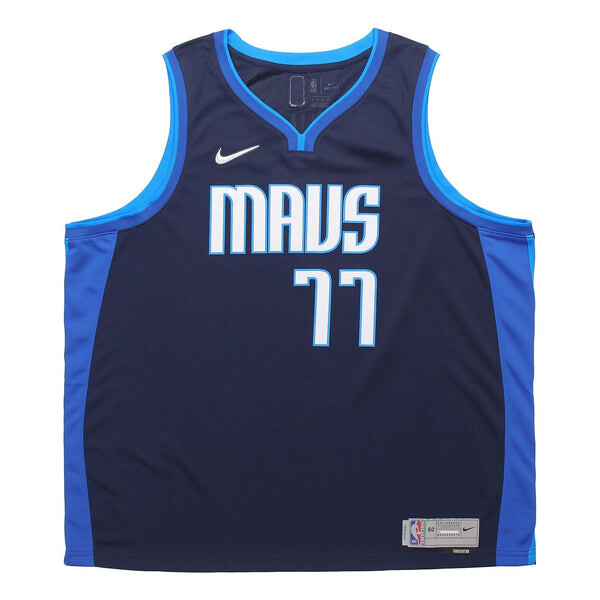 

Футболка баскетбольная майка жилет nba retro fan edition версия dallas mavericks doncic № 77 Nike, синий