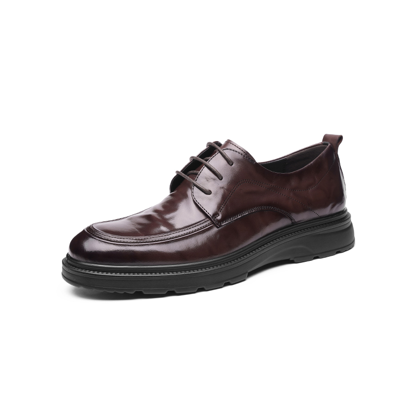 

AOKANG Повседневные кожаные туфли мужские низкие тёмно-коричневые, цвет Dark Brown