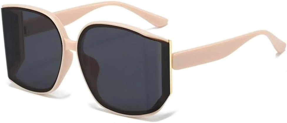 

Большие солнцезащитные очки для женщин в крупной оправе, роскошные солнцезащитные очки с изогнутыми линзами, C6 бежево-серый, один размер TYUVIVO, C6beigegray