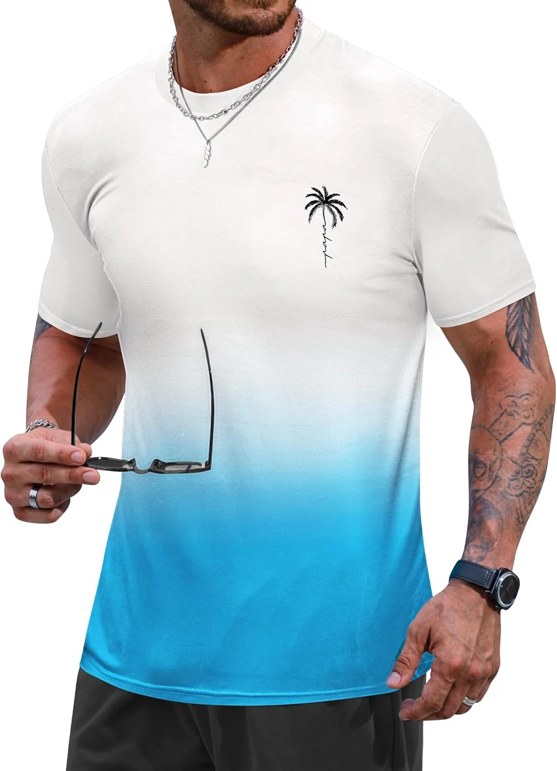 

Мужская летняя футболка с тропическим градиентом VOGSTART