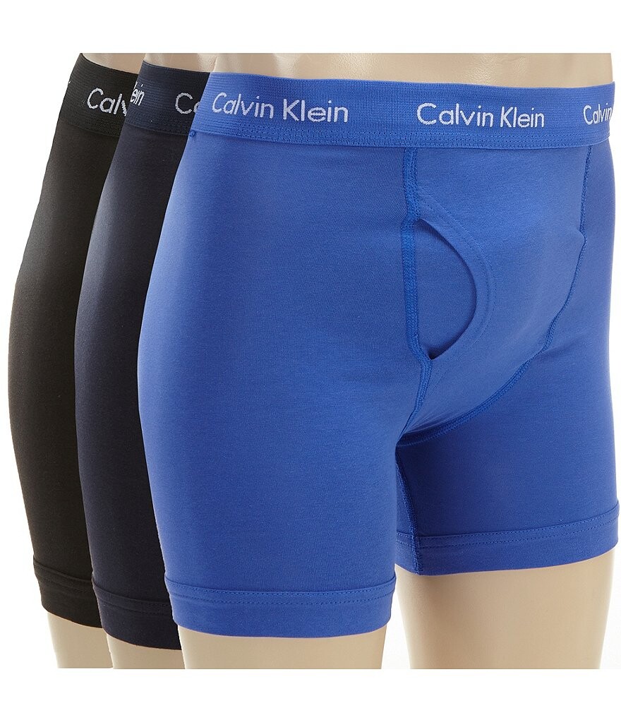 

Твердые хлопковые трусы-боксеры Calvin Klein, 3 шт., мультиколор