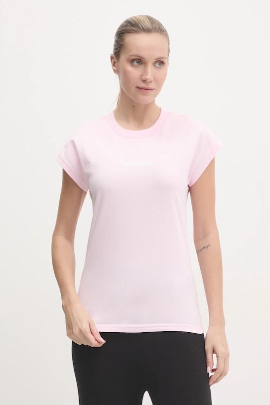 

Футболка Essentials Linear из хлопка Adidas, розовый
