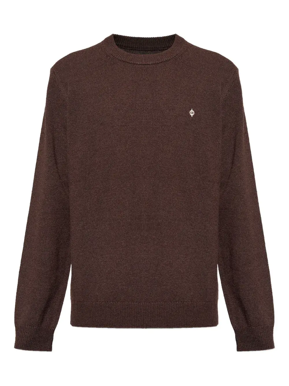 

Свитер с круглым вырезом и вышитым логотипом Sapatrik Samsoe Samsoe, коричневый