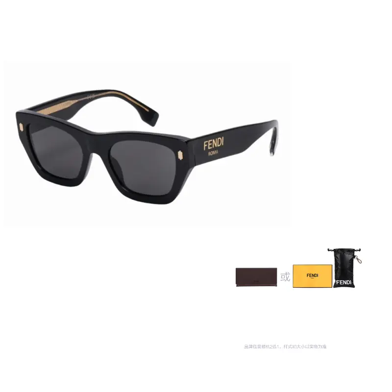 

FENDI Солнцезащитные очки с квадратной оправой, Black