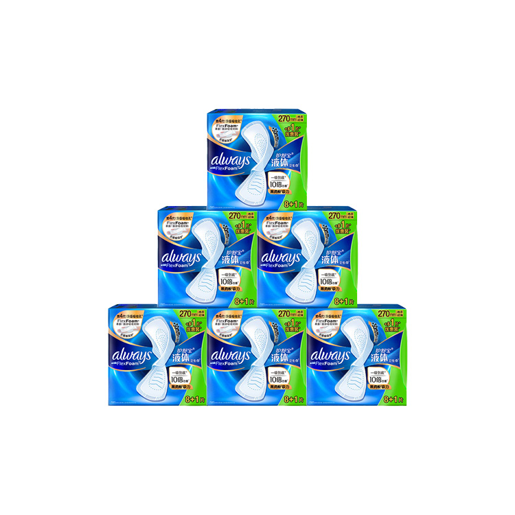 

Always Lai Gai Ji жидкостные ежедневные гигиенические проколки Skin friendly 240мм/270мм Whisper, Daily Use 270mm 9-Piece/Pack * 6