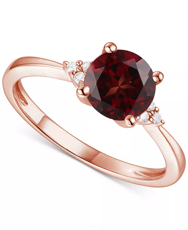 

Кольцо с аметистом (1-1/6 карата tw) и выращенным в лаборатории белым сапфиром (1/20 карата tw) из стерлингового серебра с покрытием из 14-каратного золота (также с другими драгоценными камнями) Macy'S, garnet