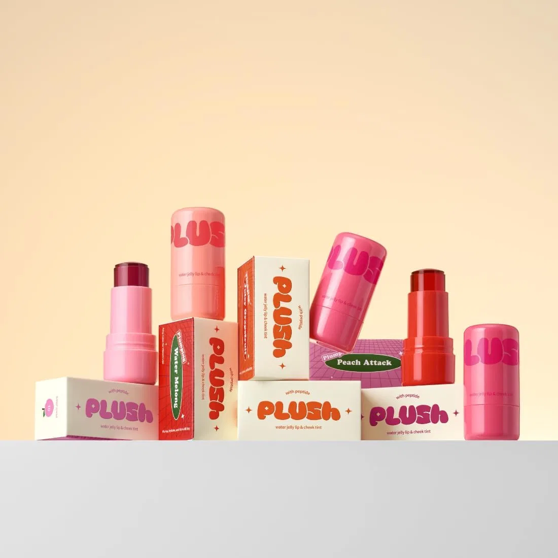Тинт для губ и щек Elensilia Plush Water Jelly Peach Attack 10 г розовый — фото 3