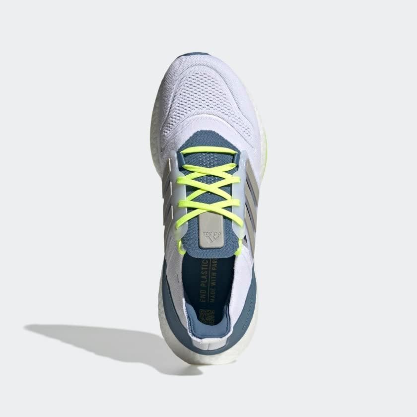 Мужские беговые кроссовки adidas Ultraboost 22, белый/зеленый/серый — фото 3