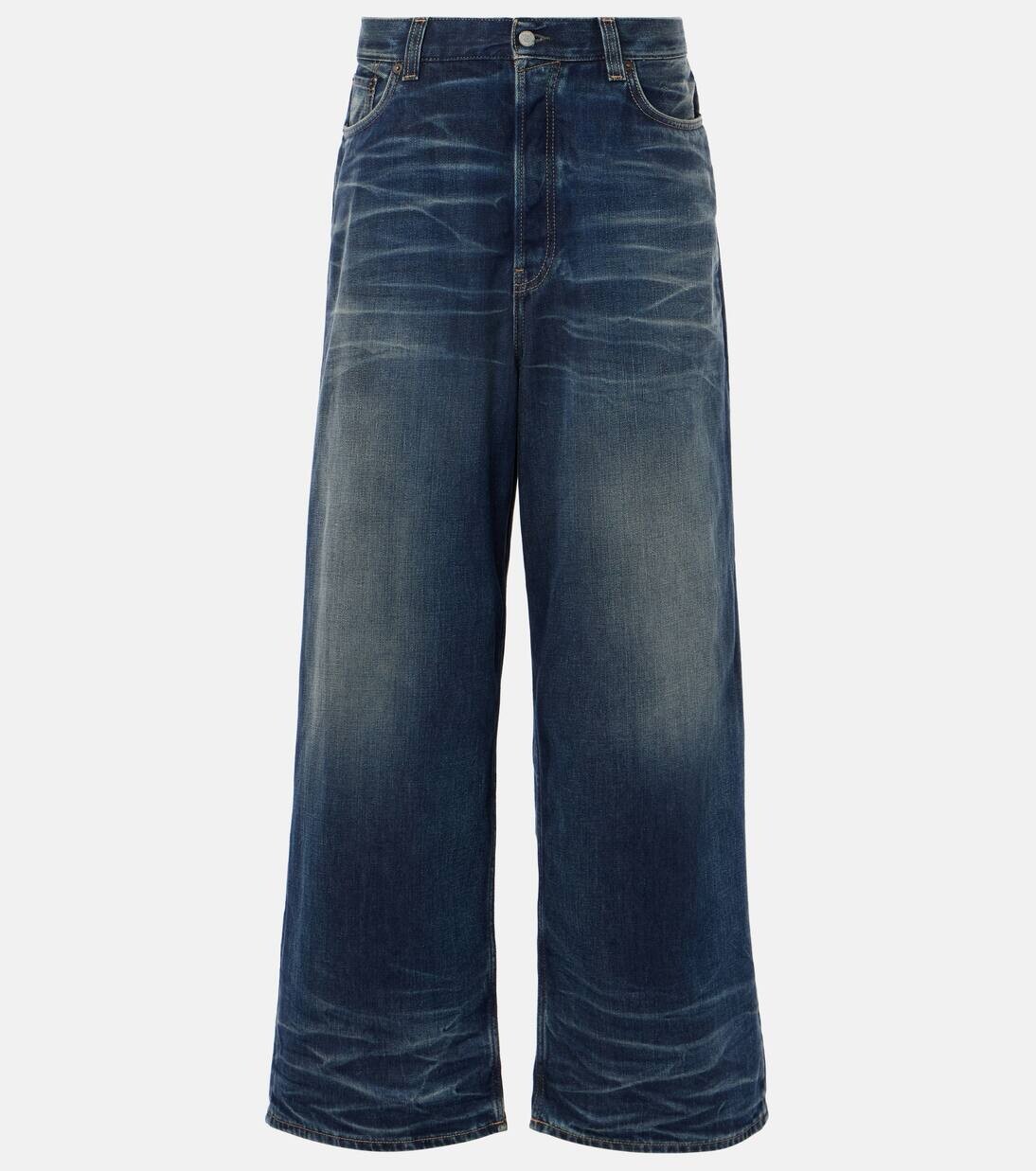 

Джинсы средней посадки, широкие Acne Studios, цвет mid blue