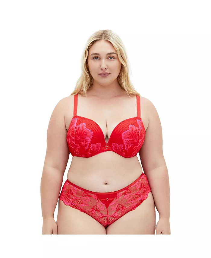 

Бюстгальтер Christa Push Up размера Plus CITY CHIC, розовый