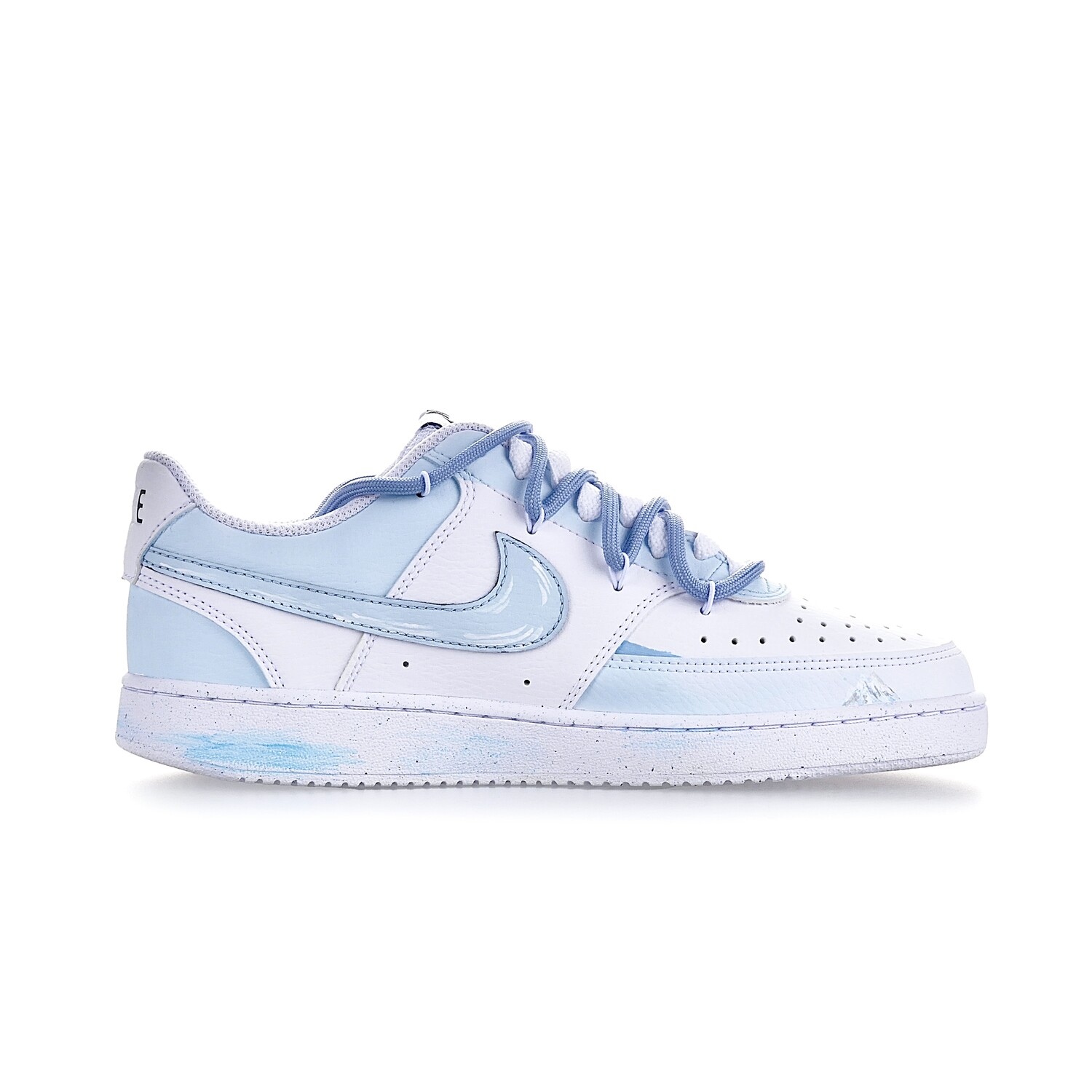 Кроссовки Nike Court Vision 1 Skateboarding Shoes Men Low-top White/Royal Blue, голубой — фото 2