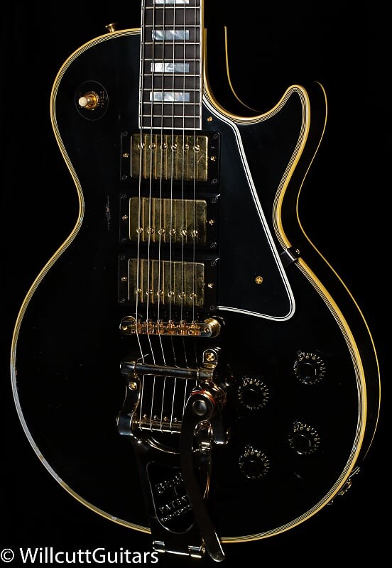 

Электрогитара Gibson Custom Shop 1957 Les Paul Custom Reissue 3- Pickup Bigsby Murphy Lab Light Aged Ebony