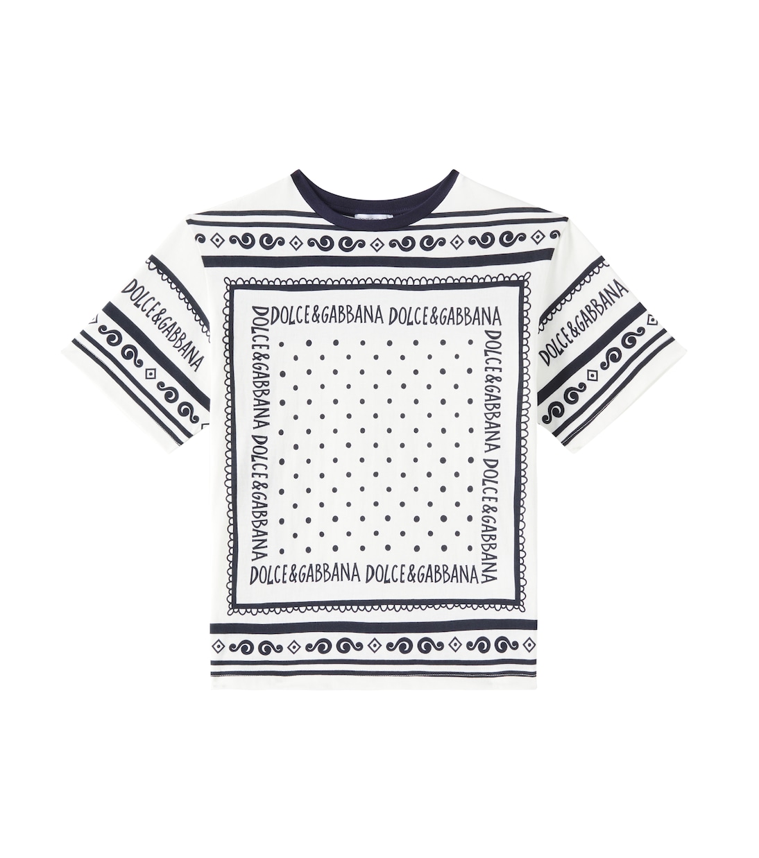 

Футболка из хлопкового джерси с логотипом Dolce&Gabbana Kids, Banana Blu F.Bco