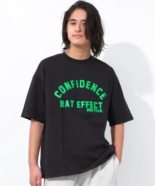Детская футболка RAT EFFECT с надписью CONFIDENCE чёрная