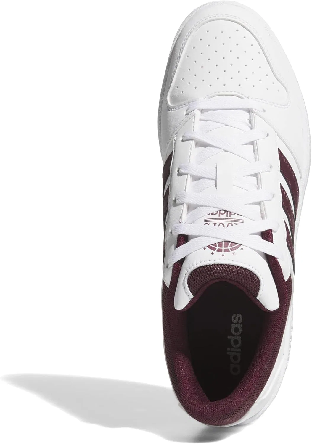 Классические баскетбольные кроссовки Adidas унисекс, Ftwr White Maroon Ftwr White — фото 2