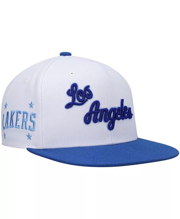 

Мужская белая и королевская кепка Snapback Los Angeles Lakers из твердой древесины Classics Mitchell & Ness, мультиколор