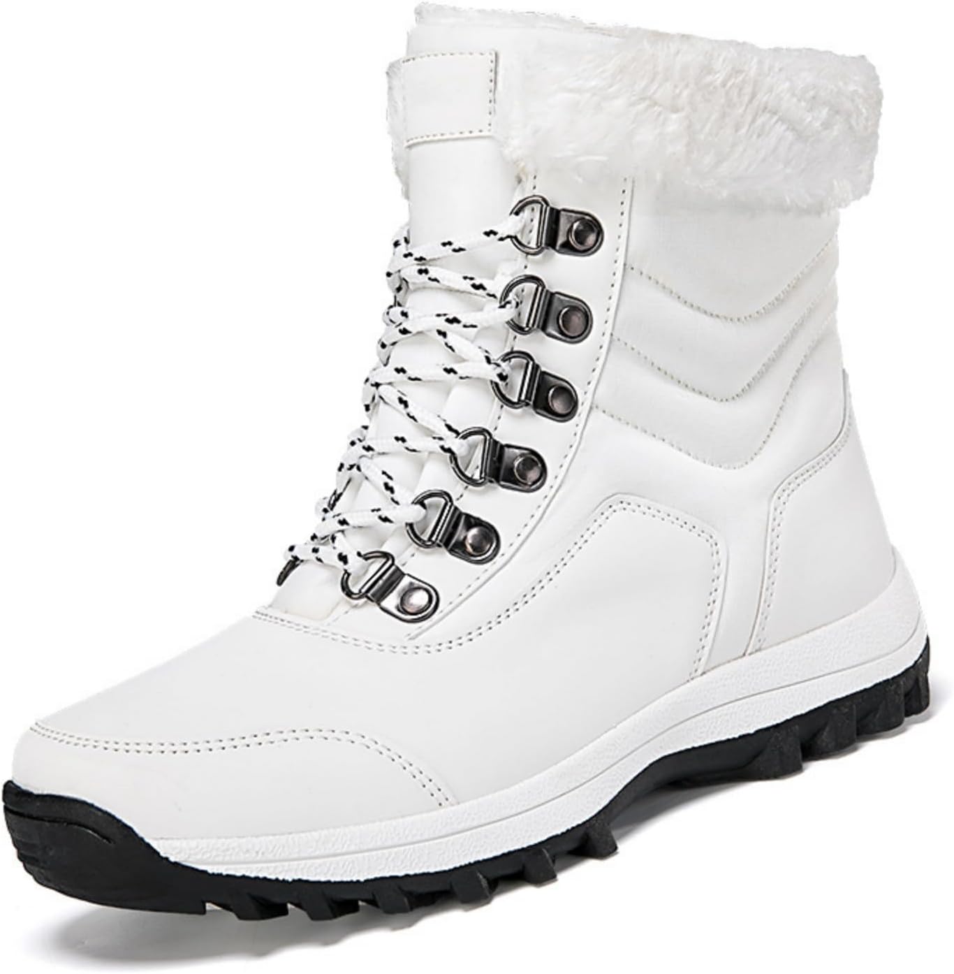 

Женские мужские зимние сапоги с искусственным мехом, средней длины до икры Lghlmcl, белый