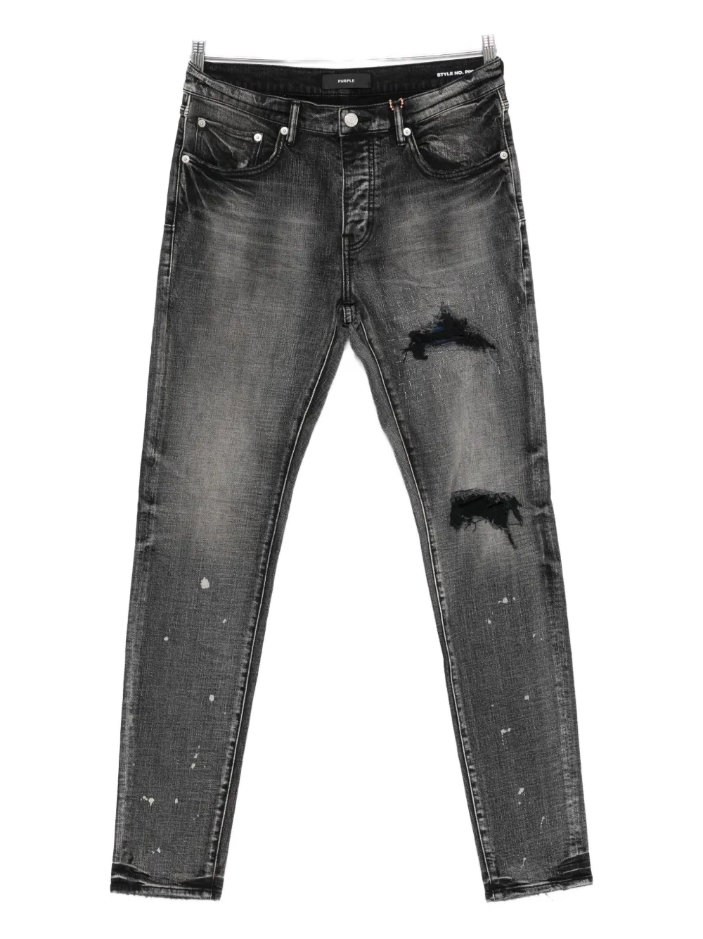 

Джинсы с клетчатыми вставками Purple Brand, черный