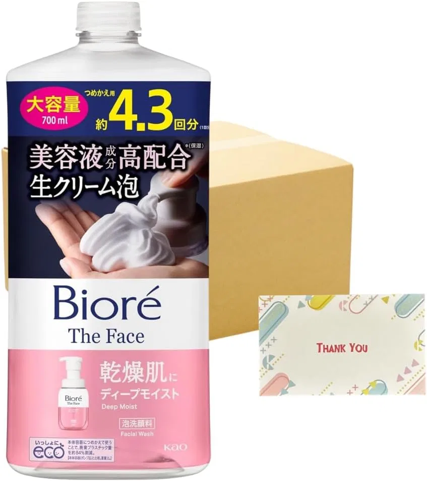 Набор для ухода за кожей Kao Biore The Face Foaming Facial Cleanser Deep Moist Refill 700 мл, 12 шт, белый