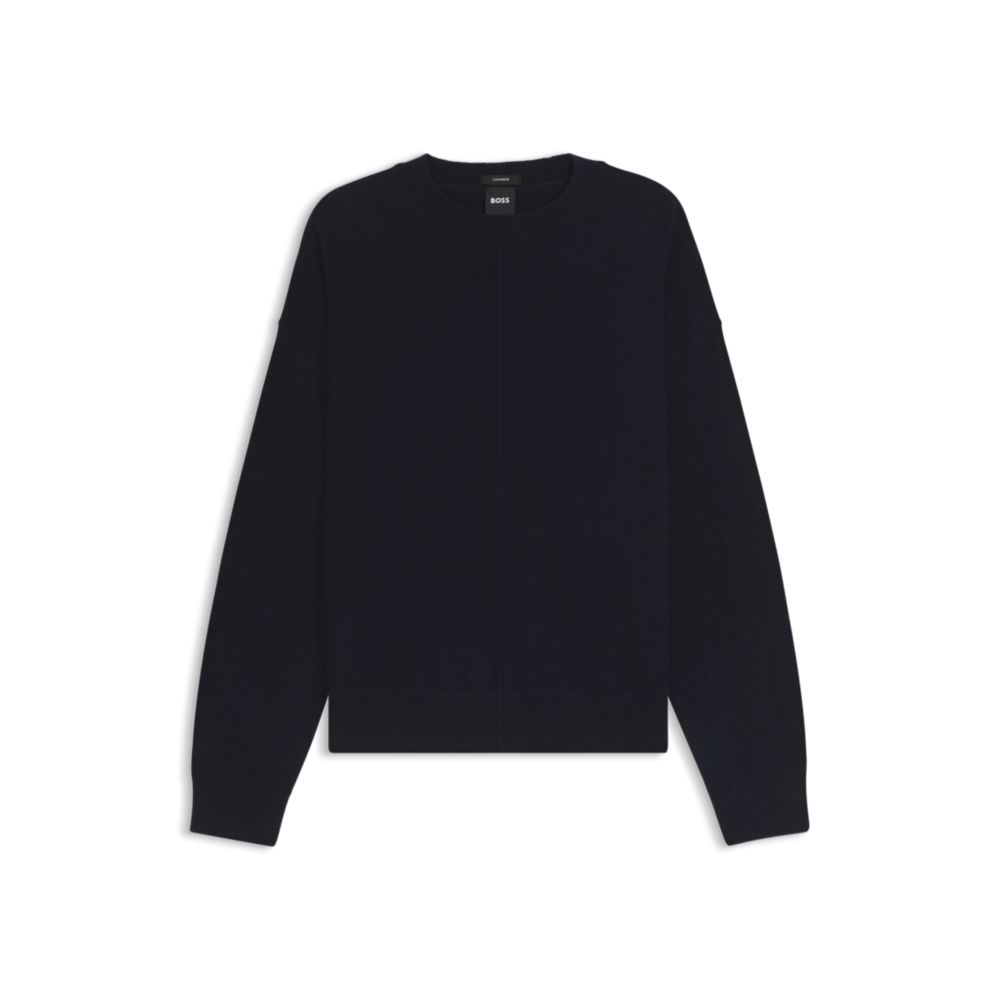 

Вязаный свитер из 100% кашемира Boss, темно-синий