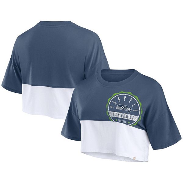 

Женская обрезанная футболка fanatics college navy/white seattle seahawks с цветным разделением Fanatics Brands - White Label, Белый, Женская обрезанная футболка fanatics college navy/white seattle seahawks с цветным разделением Fanatics Brands - White Lab