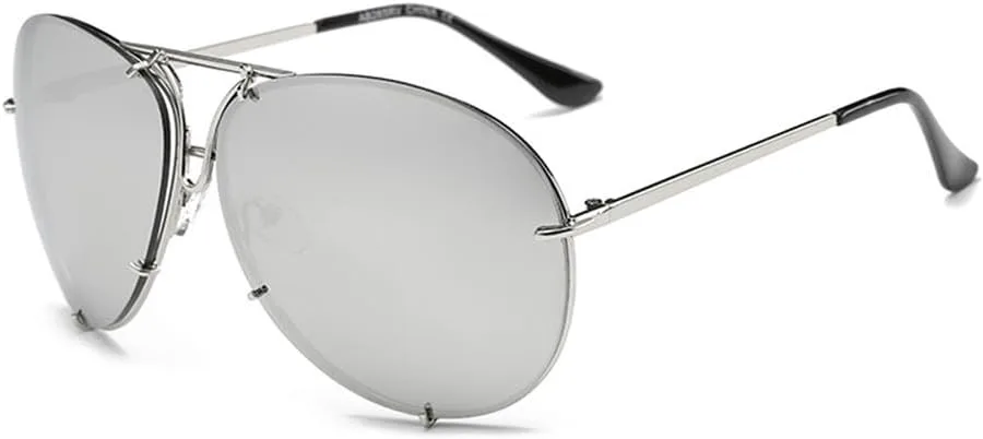 

Солнцезащитные очки UV400 с металлическим корпусом большого размера для женщин и мужчин, для бега и занятий спортом на открытом воздухе generic, Silver-silver