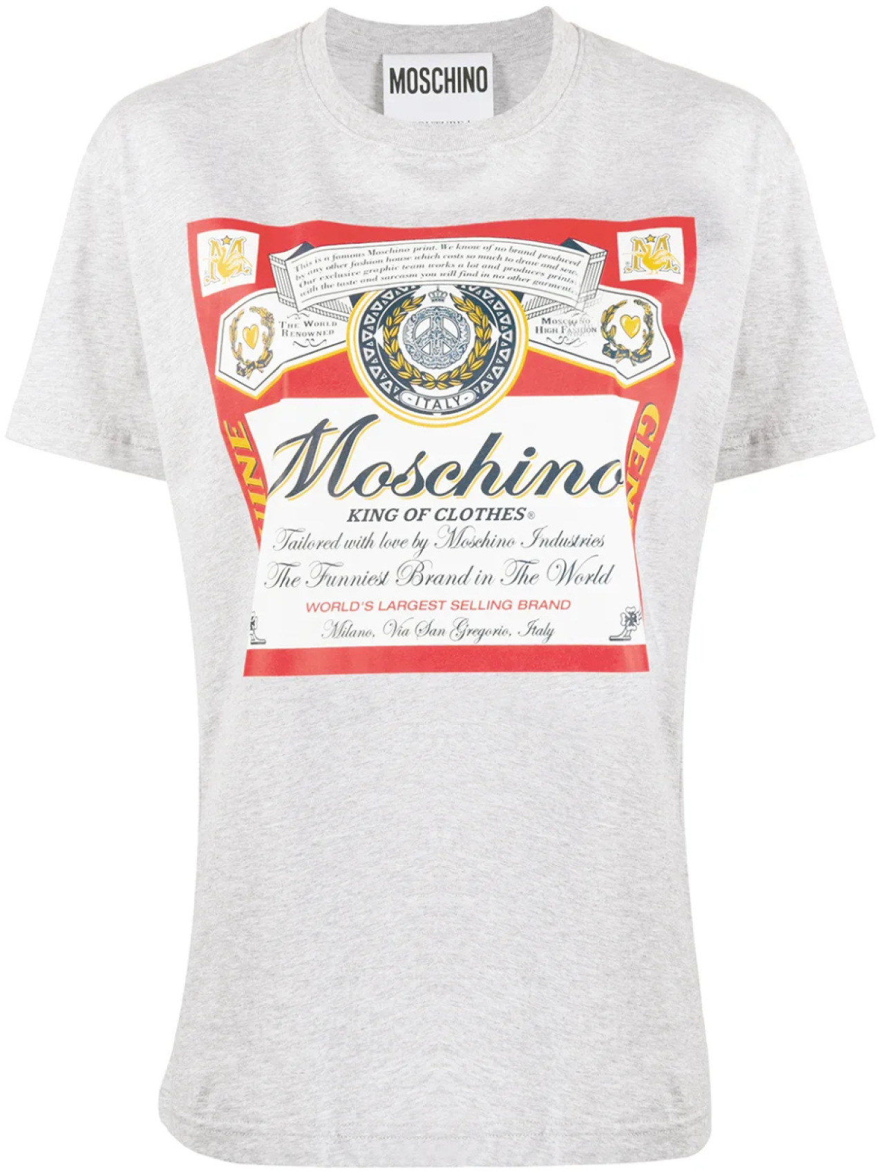 

Moschino футболка с принтом, серый