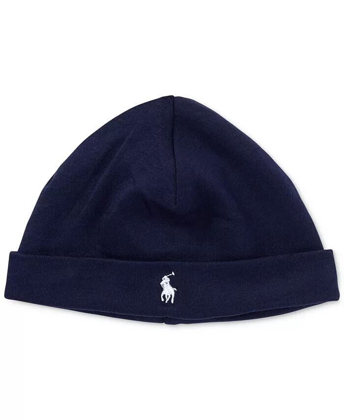 

Складная шапочка из хлопкового трикотажа для маленьких мальчиков Polo Ralph Lauren, синий