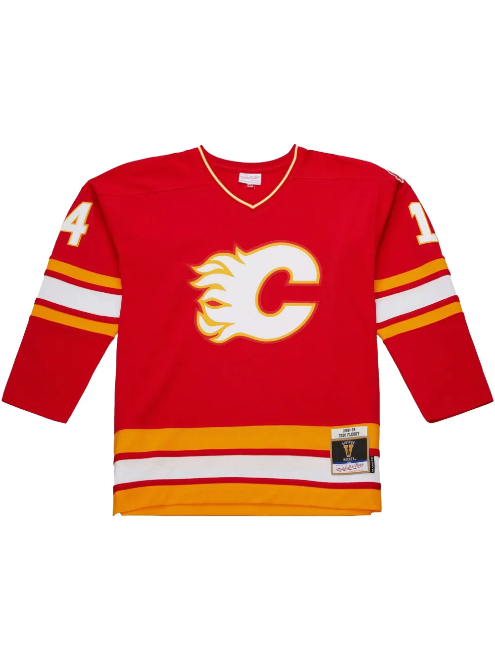 

Топ Calgary Flames 1988/89 Theo Fleury Power Play Mitchell & Ness, красный