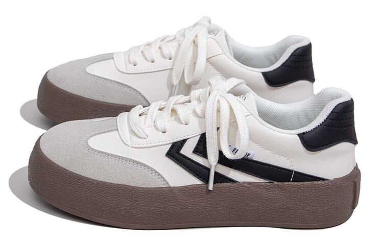 Кроссовки Feiyue Skateboarding Shoes Women's Low-top Beige/Black, бежевый/черный — фото 3