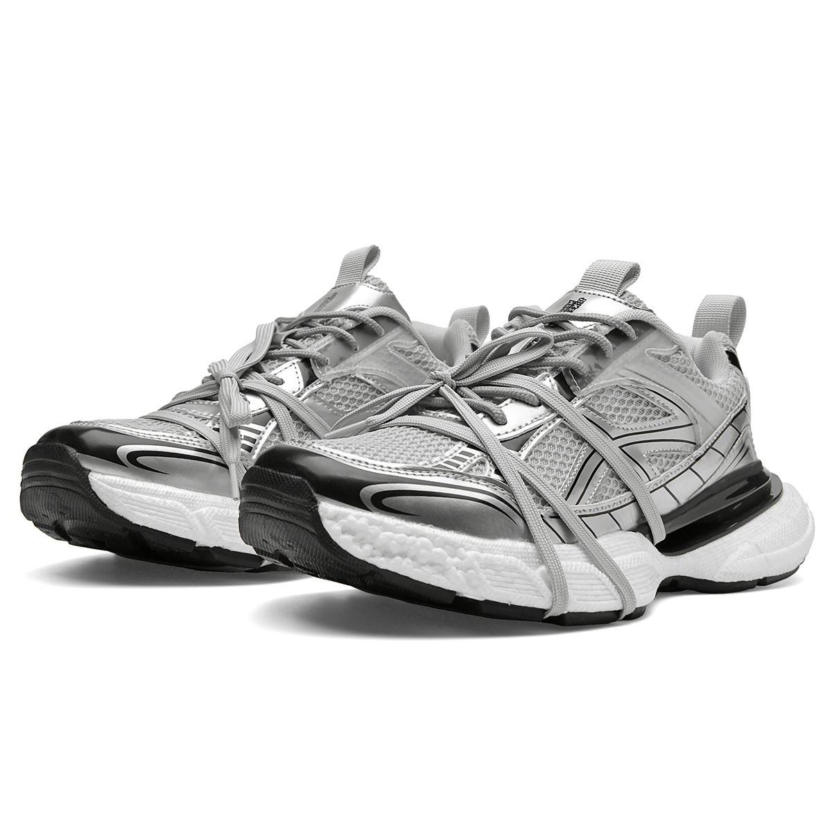 

Стойкие к истиранию, дышащие, легкие, увеличивающие рост низкие массивные кроссовки Unisex Silver DIKENROK, серебряный[Breathable]