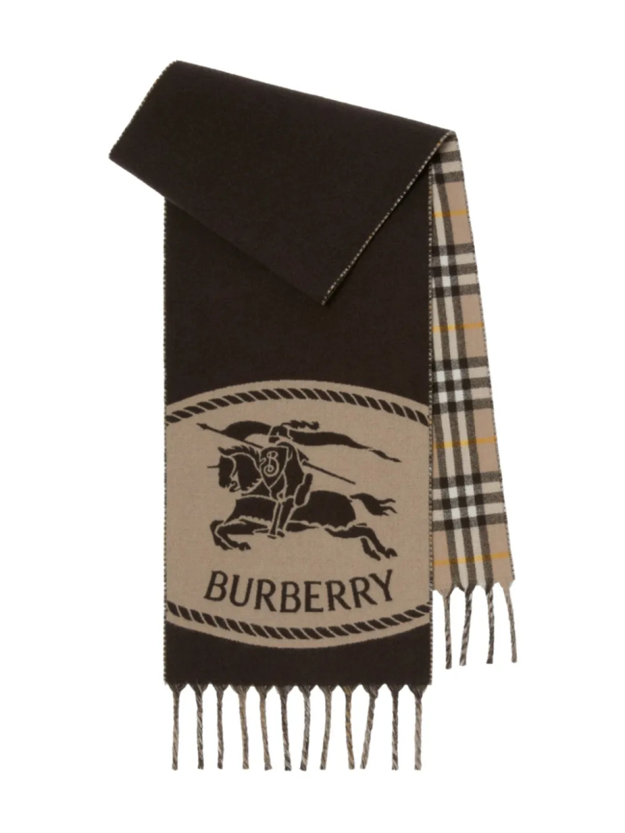 

Burberry двусторонний кашемировый шарф, коричневый